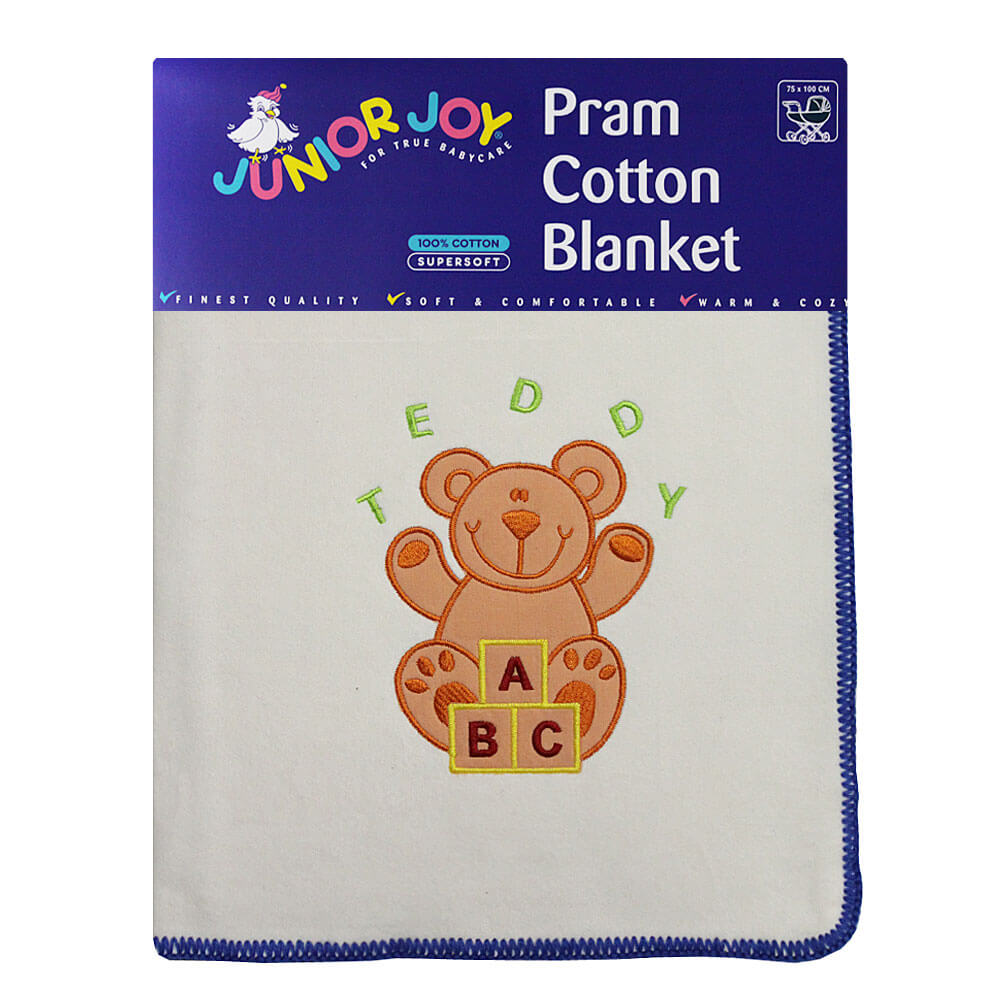 Junior Joy Embroidered Pram Cotton Blanket
